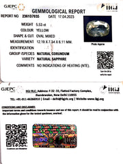 5.53/CT Natural Ceylonese Pukhraj with Govt Lab Certificate